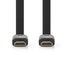   Nagy Sebességű HDMI ™ kábel Ethernet | HDMI™ Csatlakozó | HDMI™ Csatlakozó | 4K@30Hz | 10.2 Gbps | 3.00 m | Lapos | PVC | Fekete | Boríték