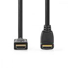 Nagy Sebességű HDMI ™ kábel Ethernet | HDMI™ Csatlakozó | HDMI™ Csatlakozó | 4K@30Hz | 10.2 Gbps | 1.50 m | Kerek | PVC | Fekete | Műanyag Zacskó