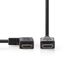   Nagy Sebességű HDMI ™ kábel Ethernet | Bal Hooked HDMI ™ csatlakozó | HDMI™ Csatlakozó | 4K@30Hz | 10.2 Gbps | 1.50 m | Kerek | PVC | Fekete | Boríték