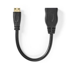   Nagy Sebességű HDMI ™ kábel Ethernet | HDMI™ Mini Csatlakozó | HDMI™ Kimenet | 4K@30Hz | 10.2 Gbps | 0.20 m | Kerek | PVC | Fekete | Boríték