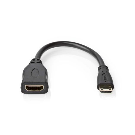 Nagy Sebességű HDMI ™ kábel Ethernet | HDMI™ Mini Csatlakozó | HDMI™ Kimenet | 4K@30Hz | 10.2 Gbps | 0.20 m | Kerek | PVC | Fekete | Boríték