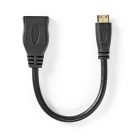 Nagy Sebességű HDMI ™ kábel Ethernet | HDMI™ Mini Csatlakozó | HDMI™ Kimenet | 4K@30Hz | 10.2 Gbps | 0.20 m | Kerek | PVC | Fekete | Boríték