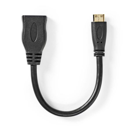 Nagy Sebességű HDMI ™ kábel Ethernet | HDMI™ Mini Csatlakozó | HDMI™ Kimenet | 4K@30Hz | 10.2 Gbps | 0.20 m | Kerek | PVC | Fekete | Boríték