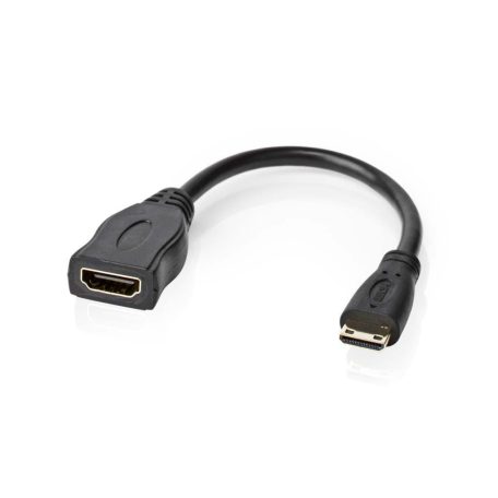 Nagy Sebességű HDMI ™ kábel Ethernet | HDMI™ Mini Csatlakozó | HDMI™ Kimenet | 4K@30Hz | 10.2 Gbps | 0.20 m | Kerek | PVC | Fekete | Boríték