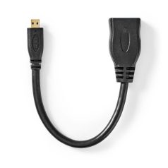   Nagy Sebességű HDMI ™ kábel Ethernet | HDMI™ Micro Csatlakozó | HDMI™ Kimenet | 4K@30Hz | 10.2 Gbps | 0.20 m | Kerek | PVC | Fekete | Boríték
