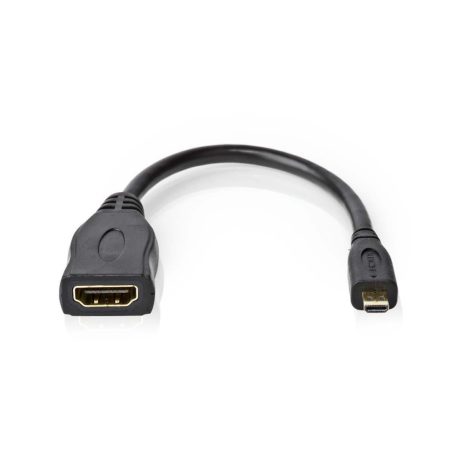 Nagy Sebességű HDMI ™ kábel Ethernet | HDMI™ Micro Csatlakozó | HDMI™ Kimenet | 4K@30Hz | 10.2 Gbps | 0.20 m | Kerek | PVC | Fekete | Boríték