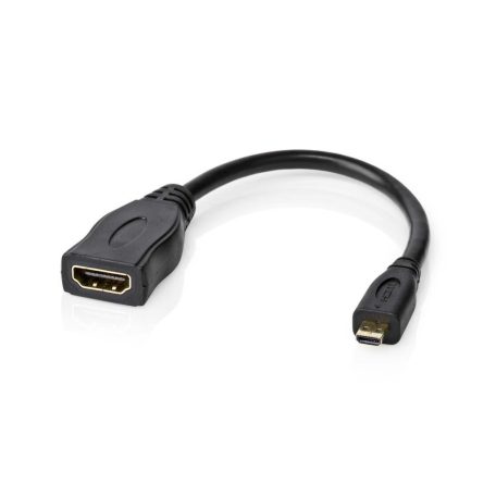 Nagy Sebességű HDMI ™ kábel Ethernet | HDMI™ Micro Csatlakozó | HDMI™ Kimenet | 4K@30Hz | 10.2 Gbps | 0.20 m | Kerek | PVC | Fekete | Boríték