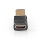 HDMI™ adapter | HDMI™ Csatlakozó | HDMI™ Aljzat | Aranyozott | Könyök 270 ° | ABS | Fekete | 1 db | Műanyag Zacskó