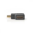 HDMI™ adapter | HDMI™ Csatlakozó | HDMI™ Aljzat | Aranyozott | Bal Könyök | ABS | Fekete | 1 db | Boríték