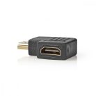HDMI™ adapter | HDMI™ Csatlakozó | HDMI™ Kimenet | Aranyozott | Jobb Könyök | ABS | Fekete | 1 db | Műanyag Zacskó