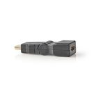 HDMI™ adapter | HDMI™ Csatlakozó | HDMI™ Kimenet | Aranyozott | Forgó | ABS | Fekete | 1 db | Boríték