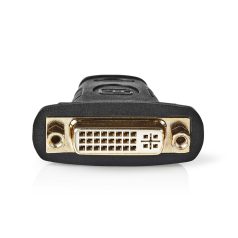   HDMI™ adapter | HDMI™ Csatlakozó | DVI-D 24+1-Pin Aljzat | Aranyozott | Egyenes | ABS | Fekete | 1 db | Műanyag Zacskó