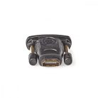 HDMI™ adapter | DVI-D 24+1-Érintkezős Dugasz | HDMI™ Aljzat | Aranyozott | Egyenes | ABS | Fekete | 1 db | Műanyag Zacskó