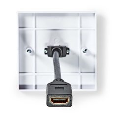   HDMI™ Fali Doboz | 1x HDMI™ Female | 4K@60Hz | HDMI™ Kimenet | Fekete | 18 Gbps | Aranyozott | Boríték