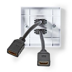   HDMI™ Fali Doboz | 2x HDMI™ Female | 4K@60Hz | HDMI™ Kimenet | Fekete | 18 Gbps | Aranyozott | Boríték
