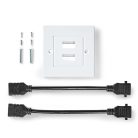 HDMI™ Fali Doboz | 2x HDMI™ Female | 4K@60Hz | HDMI™ Kimenet | Fekete | 18 Gbps | Aranyozott | Boríték