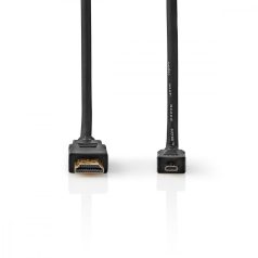   Nagy Sebességű HDMI ™ kábel Ethernet | HDMI™ Csatlakozó | HDMI™ Micro Csatlakozó | 4K@30Hz | 10.2 Gbps | 1.50 m | Kerek | PVC | Fekete | Papírfüles