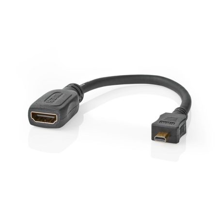 Nagy Sebességű HDMI ™ kábel Ethernet | HDMI™ Micro Csatlakozó | HDMI™ Kimenet | 4K@30Hz | 10.2 Gbps | 0.20 m | Kerek | ABS / PVC | Fekete | Papírfüles