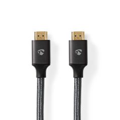   Nagy Sebességű HDMI ™ kábel Ethernet | HDMI™ Csatlakozó | HDMI™ Csatlakozó | 4K@60Hz | ARC | 18 Gbps | 3.00 m | Kerek | Pamut | Gun Metal Szürke | Ablakos Fedő Doboz