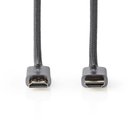 Nagy Sebességű HDMI ™ kábel Ethernet | HDMI™ Csatlakozó | HDMI™ Csatlakozó | 4K@60Hz | ARC | 18 Gbps | 3.00 m | Kerek | Pamut | Gun Metal Szürke | Ablakos Fedő Doboz