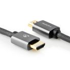 Nagy Sebességű HDMI ™ kábel Ethernet | HDMI™ Csatlakozó | HDMI™ Csatlakozó | 4K@60Hz | ARC | 18 Gbps | 3.00 m | Kerek | Pamut | Gun Metal Szürke | Ablakos Fedő Doboz