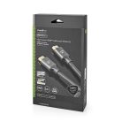 Nagy Sebességű HDMI ™ kábel Ethernet | HDMI™ Csatlakozó | HDMI™ Csatlakozó | 4K@60Hz | ARC | 18 Gbps | 3.00 m | Kerek | Pamut | Gun Metal Szürke | Ablakos Fedő Doboz