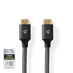   Ultra High Speed ​​HDMI ™ kábel | HDMI™ Csatlakozó | HDMI™ Csatlakozó | 8K@60Hz | 48 Gbps | 2.00 m | Kerek | 6.3 mm | Antracit / Gun Metal Szürke | Ablakos Fedő Doboz