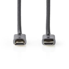   Ultra High Speed ​​HDMI ™ kábel | HDMI™ Csatlakozó | HDMI™ Csatlakozó | 8K@60Hz | 48 Gbps | 2.00 m | Kerek | 6.3 mm | Antracit / Gun Metal Szürke | Ablakos Fedő Doboz
