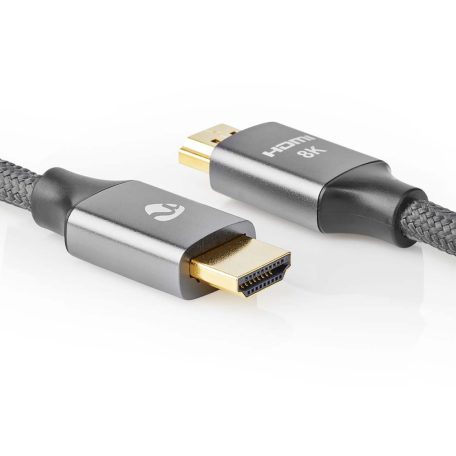 Ultra High Speed ​​HDMI ™ kábel | HDMI™ Csatlakozó | HDMI™ Csatlakozó | 8K@60Hz | 48 Gbps | 2.00 m | Kerek | 6.3 mm | Antracit / Gun Metal Szürke | Ablakos Fedő Doboz