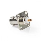 BNC csatlakozó | Egyenes | Aljzat | Nikkelezett | 50 Ohm | Forrasztó | Acél | Ezüst | 25 db | Műanyag Zacskó