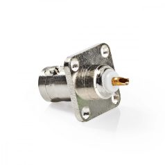   BNC csatlakozó | Egyenes | Aljzat | Nikkelezett | 50 Ohm | Forrasztó | Acél | Ezüst | 25 db | Műanyag Zacskó