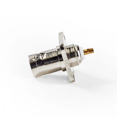 BNC csatlakozó | Egyenes | Aljzat | Nikkelezett | 50 Ohm | Forrasztó | Acél | Ezüst | 25 db | Műanyag Zacskó