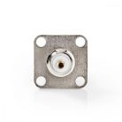 BNC csatlakozó | Egyenes | Aljzat | Nikkelezett | 50 Ohm | Forrasztó | Acél | Ezüst | 25 db | Műanyag Zacskó