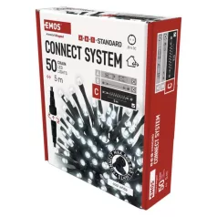   Standard LED sorolható karácsonyi füzér, 5 m, kültéri és beltéri, hideg fehér