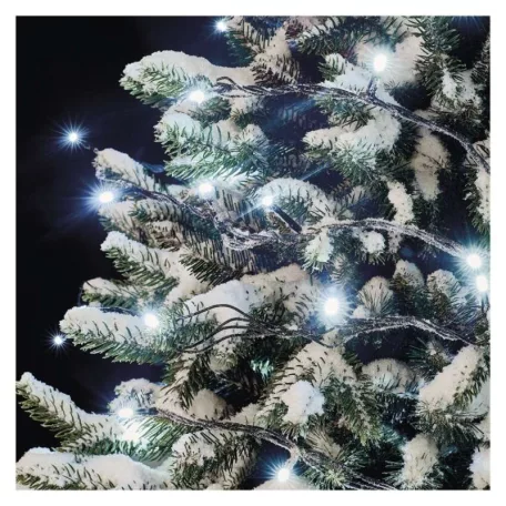 Standard LED sorolható karácsonyi füzér, 5 m, kültéri és beltéri, hideg fehér