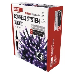   Standard LED sorolható karácsonyi füzér, 10 m, kültéri és beltéri, lila