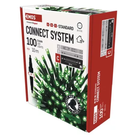 Standard LED sorolható karácsonyi füzér, 10 m, kültéri és beltéri, zöld