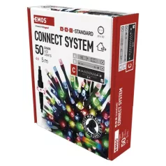   Standard LED sorolható karácsonyi füzér, 5 m, kültéri és beltéri, többszínű