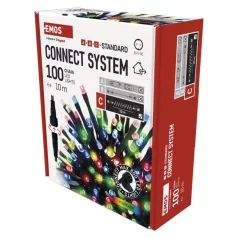   Standard LED sorolható karácsonyi füzér, 10 m, kültéri és beltéri, többszínű