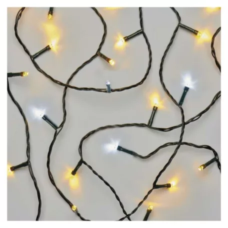 Standard LED sorolható karácsonyi füzér, villogó, 10 m, kültéri, meleg/hideg fehér