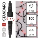 Standard LED sorolható karácsonyi füzér, 10 m, kültéri és beltéri, piros
