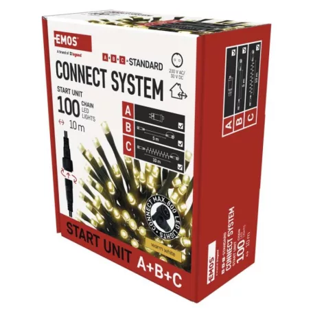 Alapkészlet Standard sorolható füzérekhez, 10 m, kültéri, meleg fehér, időzítő