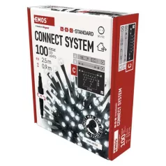   Standard LED sorolható karácsonyi füzér – jégcsapok, 2,5 m, kültéri, hideg fehér