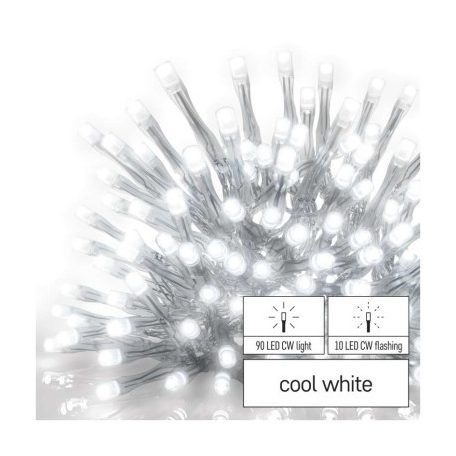Standard LED sorolható füzér, villogó – jégcsapok, 2,5 m, kültéri, hideg fehér