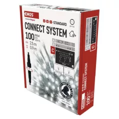   Standard LED sorolható füzér, villogó – jégcsapok, 2,5 m, kültéri, hideg fehér