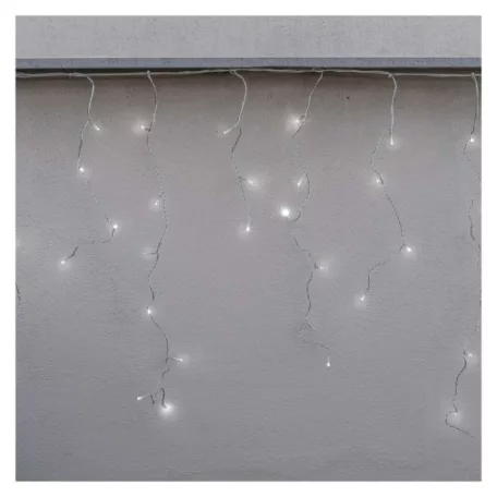 Standard LED sorolható füzér, villogó – jégcsapok, 2,5 m, kültéri, hideg fehér