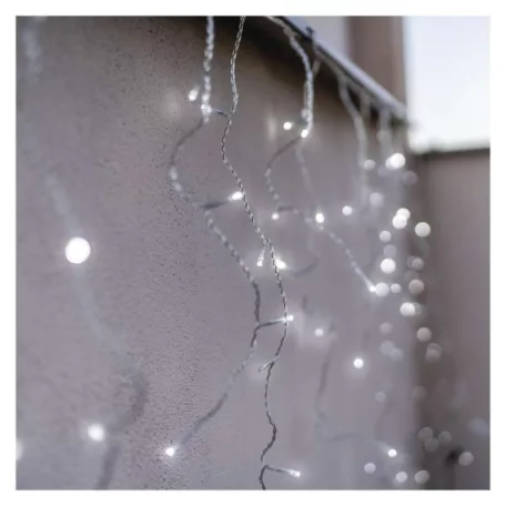 Standard LED sorolható füzér, villogó – jégcsapok, 2,5 m, kültéri, hideg fehér