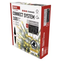   Standard LED sorolható füzér, villogó – jégcsapok, 2,5 m, kültéri, meleg/hideg fehér