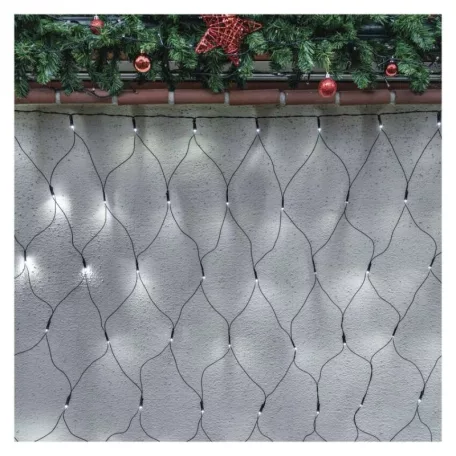 Standard LED sorolható karácsonyi füzér – háló, 1,5x2 m, kültéri, hideg fehér