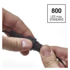 Elosztó sorolható Standard fény füzérekhez, fekete, 0,5 m, kültéri és beltéri